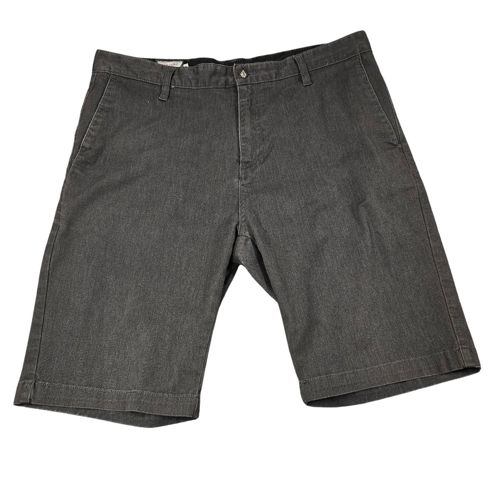 Volcom Chino Shorts Mens 34 Gray Frickin Modern Stretch Skate Casual Summer